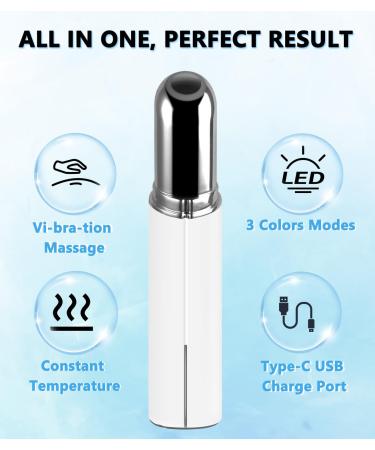 Neck Face Massager - BUV Mini LED Sculpting Tool with 3 Color Modes & Vibration for Enhanced Skin Care - Baby White - Buy Online on SooperMarket.com
