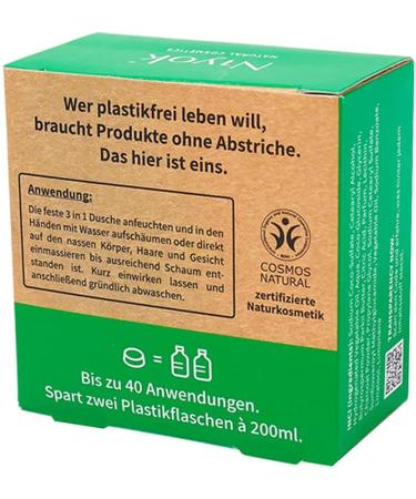 Niyok 3 in 1 Solid Shower Gel Shampoo Facial Cleansing Vegan Organic Plastic-Free Normal to Fine Hair Like Soap Only Skin-Neutral pH 5.5 Natural Cosmetics Early Spring (80 g) - Buy Online on SooperMarket.com