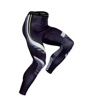 OEBLD Compression Pants Men UV Blocking Running Tights 1 or 2 Pack Gym Yoga Leggings for Athletic Workout Black Pants Small