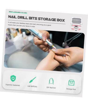 WOFASHPURET Box grinding head storage box nail display stand nails drill bits nail polishing head holder nail drill grinding bit holder practical drill bit organizer manicure tool holder large 7.5x7.5cm As Shown - Buy Online on SooperMarket.com