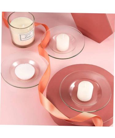 Warmhm Round Serving Tray & 4 Glass Bowls - Oil Replacement Heating Plate & Wax Melting Inserts - Transparent 12x12cm x 2pcs - Ideal for Serving & Storage - Buy Online on SooperMarket.com