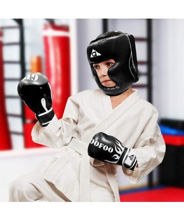 GROOFOO PU Leather Boxing Headgear for Kids and Adults - Ideal for Training, Kickboxing, MMA, Muay Thai, Sparring - Martial Arts Helmet for Karate and Taekwondo - Black (Large) - Buy Online on SooperMarket.com