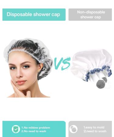 30PCS Auban Waterproof Disposable Shower Caps - Thick Plastic Hair Caps for Women | Spa, Home & Travel Use - Buy Online on SooperMarket.com