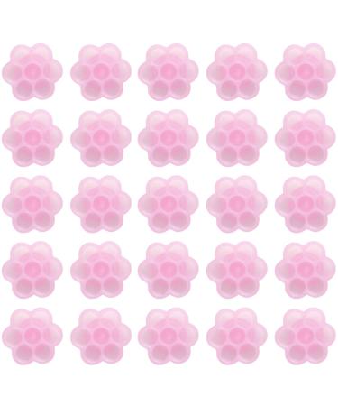 Fenshine 100 PCS Eyelash Extension Glue Holder Flower Shape Glue Cup Plastic Glue Pallet Pad with a Roll of Glue Point for Eyelash Extension Supply 101 Piece Set
