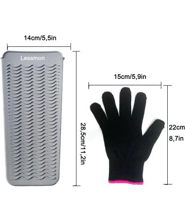 Heat-Resistant Mat Bag & Gloves for Hair Styling | 28.5cm x 14cm | Ideal for Curls & Smoothing Tools - Gray - Buy Online on SooperMarket.com