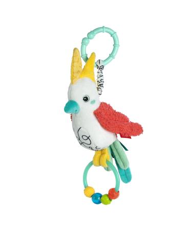 Fehn Zwitscher-Vogel-Baby Motoric toy with pearl ring for strollers cot and baby seats-to feel grab and generate-toys for babies and children from 3+ months