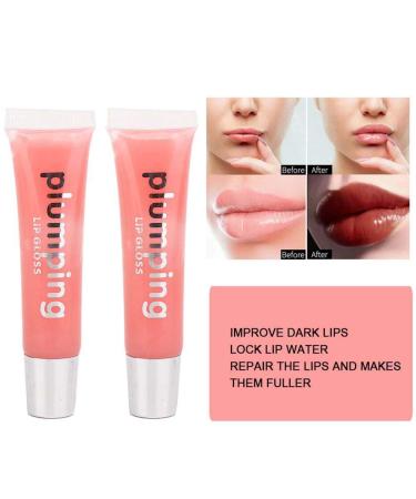 2pcs Lip Plumping Serum & Glitter Lip Gloss Set - Long Lasting Makeup for Full Lips - International Shipping Available - Buy Online on SooperMarket.com