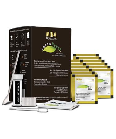 Mina ibrow Henna Hair Color Refill Pack Dark Brown|Long Lasting Natural Spot coloring and Professional Hair Tinting Powder Water and Smudge Proof | No Ammonia No Lead with 100% Gray Converge Upto 120 Application|Vegan ...