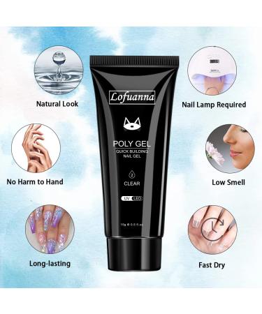 Lofuanna Poly Nail Gel Extension Kit - 4Pcs Clear Builder Gel for Professional DIY Nails - Buy Online on SooperMarket.com