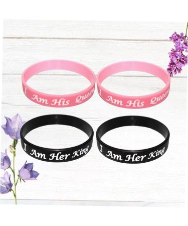 MAGICLULU 4pcs Valentines Day Gift Connecting Bracelets for Couples Wedding Party Gifts Bf and Bracelets Couple Bracelets Valentines Day Bracelets Silicone Slap Bracelets Lovers Earrings As Shown 20X6.4X1.2cm - Buy Online on SooperMarket.com