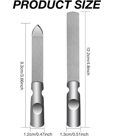 RTRTGS Set of 2 Nail File Set Stainless Steel Professional Nail Files Metal Double-Sided with Non-Slip Handle Leather Bag Fine / Coarse Nail File for Manicure - Buy Online on SooperMarket.com