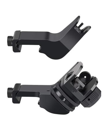 Feyachi 45 Degree Front and Rear Backup Iron Sights - Rapid Transition Picatinny Rail Mounted