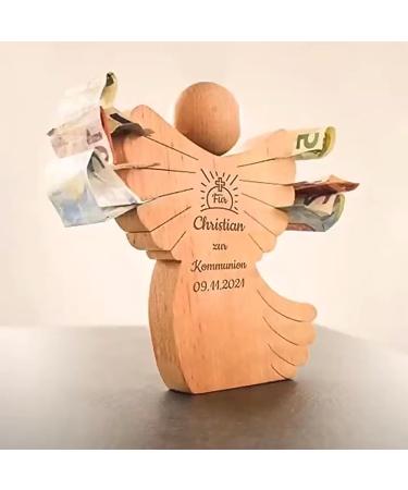 Cimvidi Holzengel | Engraved Wooden Angel Gifts for Baptism & Communion - Perfect for Boys & Girls - Buy Online on SooperMarket.com