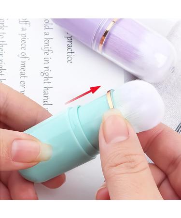 Retractable Kabuki Brush Travel Makeup Brush Cute Capsule-shape Blush Brush Foundation Brush Suitable for Liquid Foundation Pressed Powder Contour Cream Blue - Buy Online on SooperMarket.com