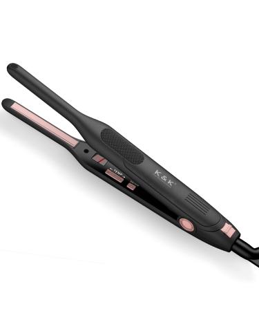 K&K Mini smooth iron of professional hair smoothing smooth iron for short hair beard and pony 15s Schnellheiz Titan Low iron with adjustable temperature
