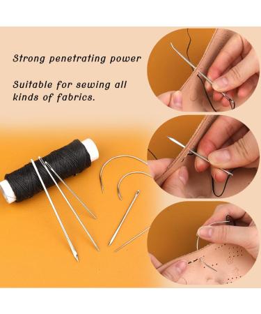 Waxed Thread 32 Yards (Black) - Leather Sewing Thread Set with Needles for Upholstery and Repair - Buy Online on SooperMarket.com