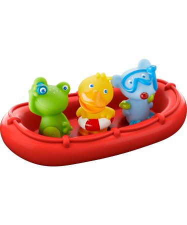 HABA - 303866 - BADBOOT animal sailors Ahoi! Bathing toy with boat frog duck and mouse set made of bathing boot with three finger dolls to put on bath tub toys from 12 months of single