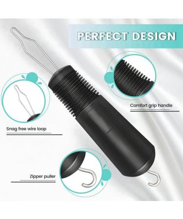 Tovmekdjn 2Pcs Button Hook Tool with Non- Grips to Help with Shirts Coats Button Hook Aids for the Elderly and Arthritic - Buy Online on SooperMarket.com