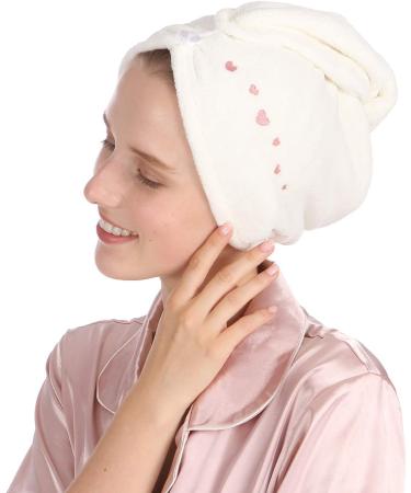 Folora Microfiber Hair Drying Towel - Quick Dry Button Design 2 Pack for Bath & Shower - Perfect for All Hair Types - Buy Online on SooperMarket.com