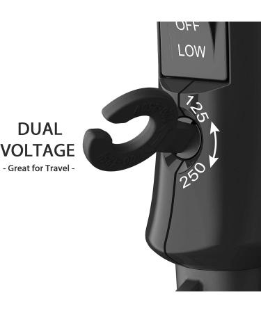 Dan Technology Travel Hair Dryer - Compact & Portable Mini Blow Dryer with Concentrator & Diffuser - Lightweight European Hair Dryer for Fast Drying - Folding Handle for Women and Men - Buy Online on SooperMarket.com