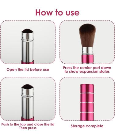 Andibro 2Pcs Retractable Kabuki Makeup Brush Portable Travel Foundation Brush Loose Powder Brush Blush Makeup Brushes Face Liquid Foundation Sunscreen Brush Extensible Contour Makeup Brush with Cover - Buy Online on SooperMarket.com