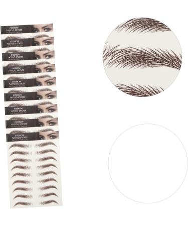 Baluue 63 Sheets Waterproof Eyebrow Stickers Imitation Eyebrow Stick on Eyebrows Makeup Brow Sticker Brown - Buy Online on SooperMarket.com