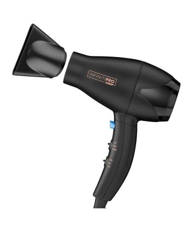INFINITIPRO BY CONAIR Mighty Mini Compact Lightweight Professional Hair Dryer with AC Motor, Black Hair Dryer Travel Size Black