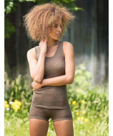 Womens Merino Wool Silk Boy Shorts 46-48 Walnut | Moisture Wicking Thermal Underwear - Buy Online on SooperMarket.com