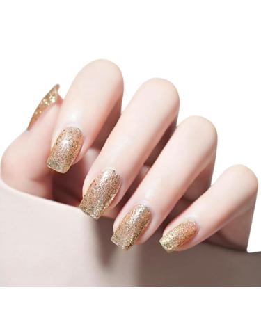TBeautfave Glitter Nail Polish Gold Nail Polish Quick Dry Peel off Nail Polish Metallic Nail Polish Long Lasting Nail Varnish Natural Non-toxic Nail Polish for DIY Nail Art 18#GoldenYears