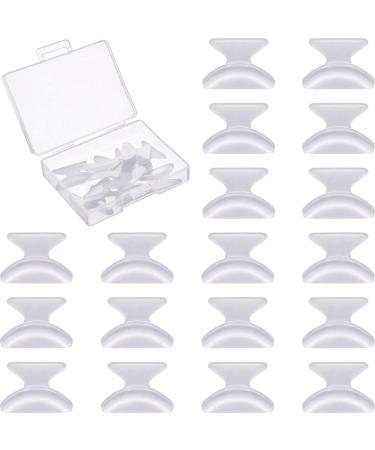 Quesuc 10 Pairs 1.8 mm Eyeglass Nose Pads Anti-slip Adhesive Soft Silicone Eyeglass Nose Pads for Eyeglass Sunglasses Spectacles (Transparent)