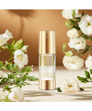 UMETASS 1.7oz (50ml) Gold Airless Pump Bottles - Set of 3 | Refillable Cosmetic Containers for Travel | Ideal for Lotion, Hand Sanitizer, Toner, Moisturizer, Facial Serum - Buy Online on SooperMarket.com