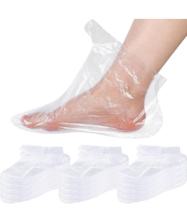 100x clear disposable boot made of plastic material for paraffin baths foot pedicure hot spa wax treatments and paraffin foot masks.Protects the feet and facilitates the use of lotions.