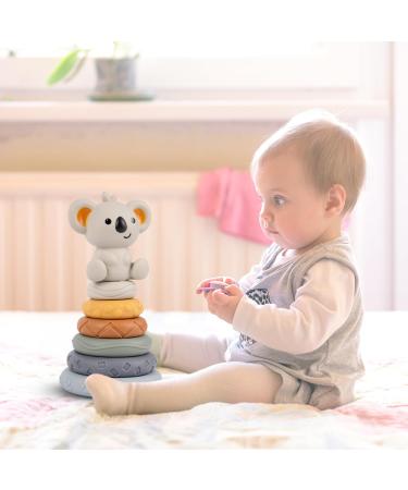 MalPlay Sensory Rubber 13-Piece Soft Tower Stacking Blocks | Baby Building Toy for Motor Skills | Ideal for 6+ Months - Buy Online on SooperMarket.com