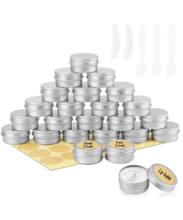 Belicoo 24 pieces of aluminum empty D schen 20ml travel creamose cremed cream can empty TieR with screw cap trip potty jar set for lotion candle cream cosmetics (silver)