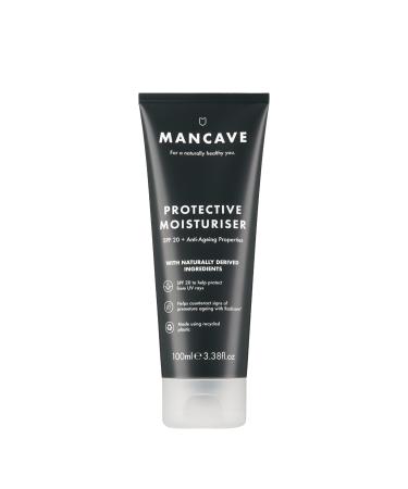 ManCave Anti-Ageing & SPF 20 Moisturiser 100ml Counteract Sign Of Premature Ageing Natural Formulation With Rosehip Oil And Vitamin E Vegan Made Using Recycled Plastics Made In England Anti-Ageing & SPF20 Moisturiser 100ml for Men