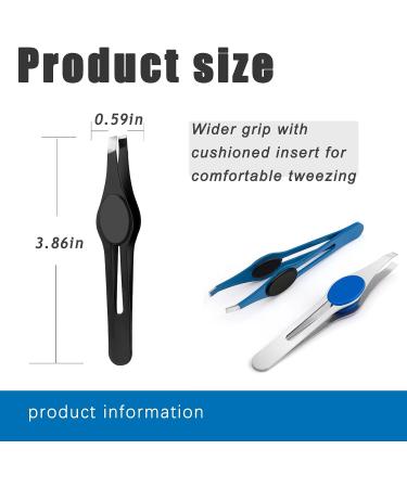 3-Piece Non-Slip Precision Tweezers Set for Women - Ideal for Eyebrows & Ingrown Hair Removal - Slant Pointed Tips - Color Mixing - Professional Quality - Buy Online on SooperMarket.com