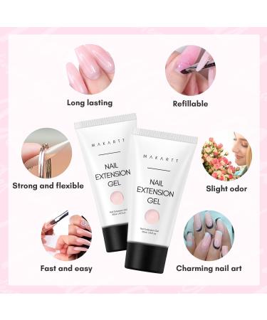 Makartt 50ML Poly Nail Gel Builder Extension Gel - White Pink Nude Clear Rosy Gel for DIY Salon Design - Quality-VIP - Buy Online on SooperMarket.com