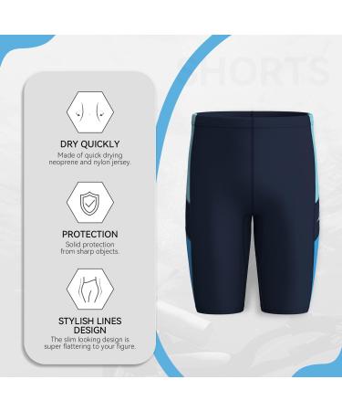 GoldFin Men Neoprene Wetsuit Shorts 3mm Navy Large | Ideal for Water Sports - Buy Online on SooperMarket.com
