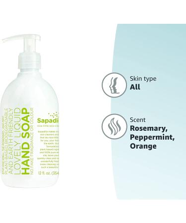 Sapadilla Rosemary + Peppermint Biodegradable Hand Soap - 12 oz Pump - Eco-Friendly & Refreshing - Buy Online on SooperMarket.com