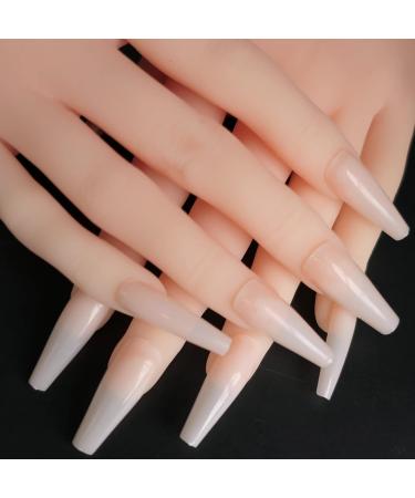 LuckForever 500pc Nude Pink Coffin False Nails - Press On Full Cover Ballerina Design with Case for Women Girls - DIY Manicure Fingernails - Buy Online on SooperMarket.com
