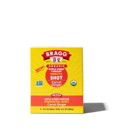 Bragg Organic Apple Cider Vinegar Shot - Carrot Ginger, 2 Oz (Pack of 4) - USDA Certified - Buy Online on SooperMarket.com