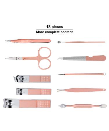 10-Part Manicure & Pedicure Set - Nail Care Kit with Scissors & Clippers | Travel Beauty Essentials (Pink) - Buy Online on SooperMarket.com