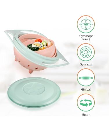 360 Degrees Gyro Bowl: Unspillable Anti-Spill Magic Bowl for Babies and Toddlers - Light Green - Buy Online on SooperMarket.com