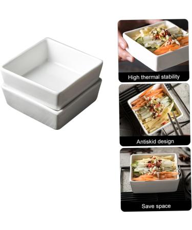 ABOOFAN 2pcs Sauce Dish Dishes Porcelain Saucer Dish Snack Plate Square Seasoning Dish Mini Porcelain Bowls Small Snack Dish Food Seasoning Dish White Ceramics Condiment Platter - Buy Online on SooperMarket.com