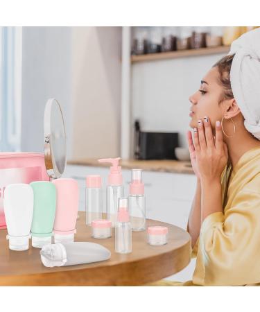 Buy Noideeer 18-Piece Silicone Travel Bottle Set - TSA Approved for Shampoo & Lotion - Pink with Labels & Transparent Bags - Buy Online on SooperMarket.com