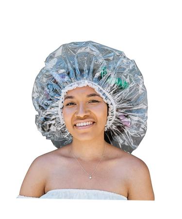 Transparent Plastic Shower Cap for Men and Women - Salon Bathing Head Cover - Buy Online on SooperMarket.com