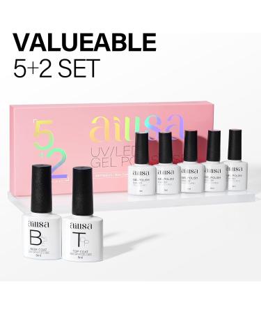 AILLSA Milky White Gel Nail Polish Set Nude Sheer Pink Brown Gel Polish with Base and Top Coat Jelly Natural Neutral Nail Polish Gel Soak Off U V Starter Kit Gift DIY Manicure at Home A2-amber Brown - Buy Online on SooperMarket.com