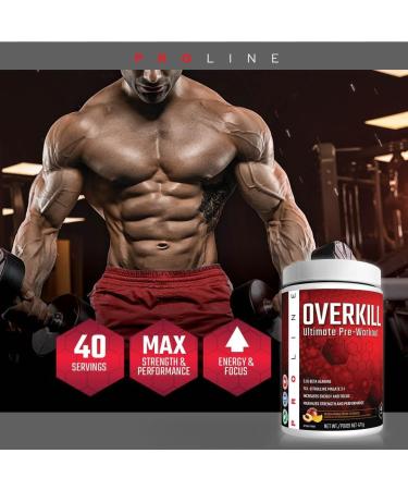 Pro Line Overkill Pre-Workout Powder | Increases Energy & Focus Maximum Strength & Performance Nitric Oxide Booster | 400mg Caffeine 7g L-Citrulline 3.2g Beta Alanine | 40 Servings (Peach Mango) Peach Mango 40 Servings (Pack of 1) - Buy Online on SooperMarket.com