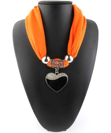 GUMEI Ethnic Style Heart Pendant Necklace with Nature Stone & Leopard Pattern Scarf - Buy Online on SooperMarket.com