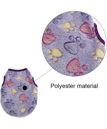 2 Pcs Warm Pet Shirt Footprints Pattern Pet Plush Pullover Soft Dog Plush Warm Hoodies Coat Apparel for Rabbit Cat Kitten Dog Puppy (XXS) - Buy Online on SooperMarket.com